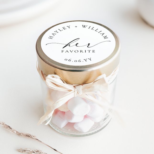 Ellesmere Ihr Favorit Runder Aufkleber (Ellesmere Her Favorite Wedding Favors Sticker)