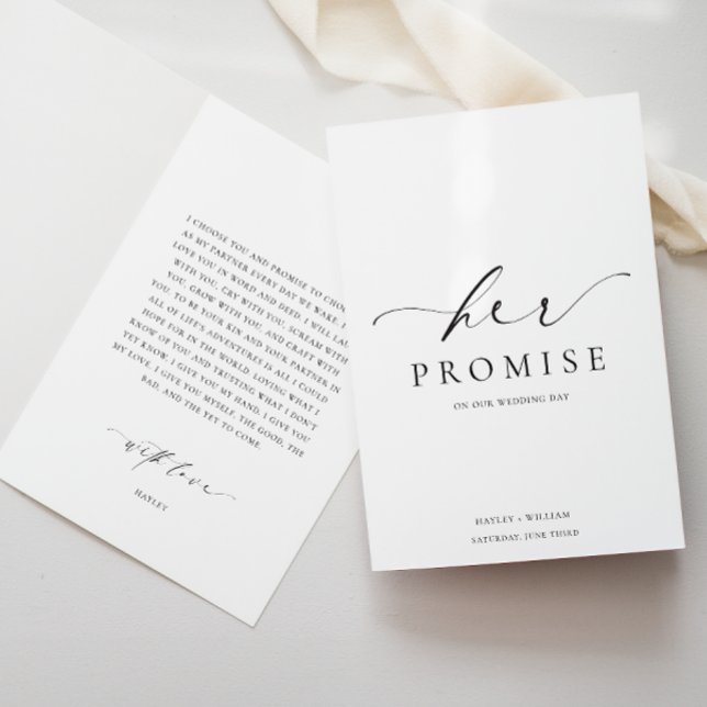 Ellesmere Ihre Versprechen Buchhochzeitskarte Karte (Her Promise Wedding Day Ellesmere)