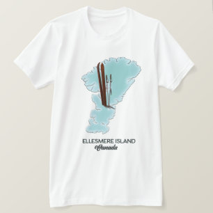Ellesmere-Insel Kanada Kartenposter T-Shirt