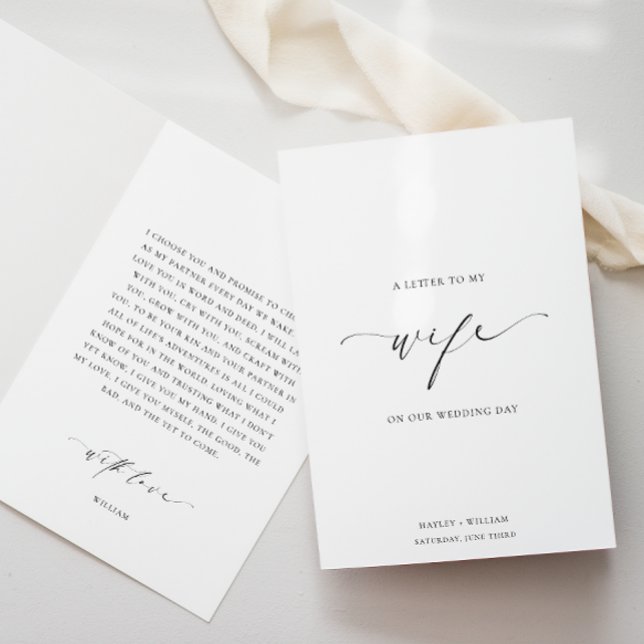 Ellesmere Letter to My Ehefrau Wedday Card Karte (A Letter To My Wife Wedding Day Card Ellesmere)