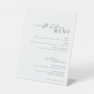 Ellesmere Minimal Cocktail Hour Bar Drinks Menü Sockelschild