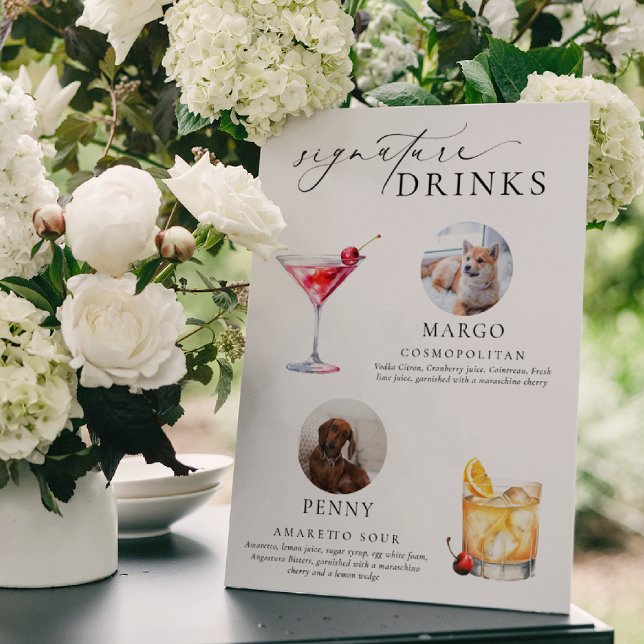Ellesmere Minimal Pet Foto Signature Drinks unterz Poster (Pet Photo Signature Drinks Sign Ellesmere )