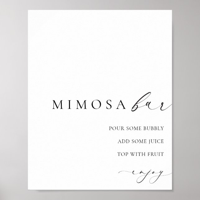 Ellesmere Minimalistisch Mimosa Bar Sign Poster (Vorne)
