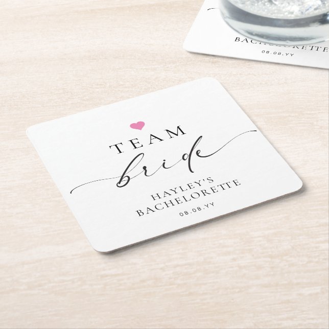 Ellesmere Minimalistisch Team Bride Bachelorette Rechteckiger Pappuntersetzer (angewinkelt)