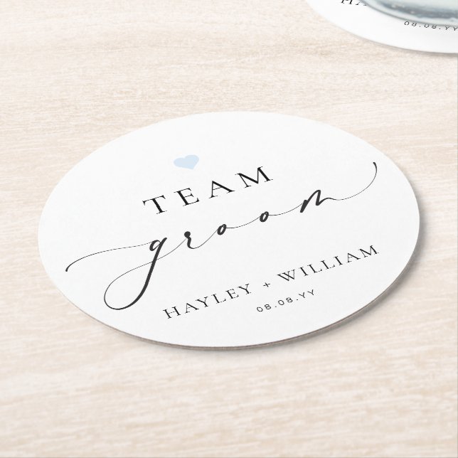 Ellesmere Minimalistisch Team Groom Runder Pappuntersetzer (Angewinkelt)