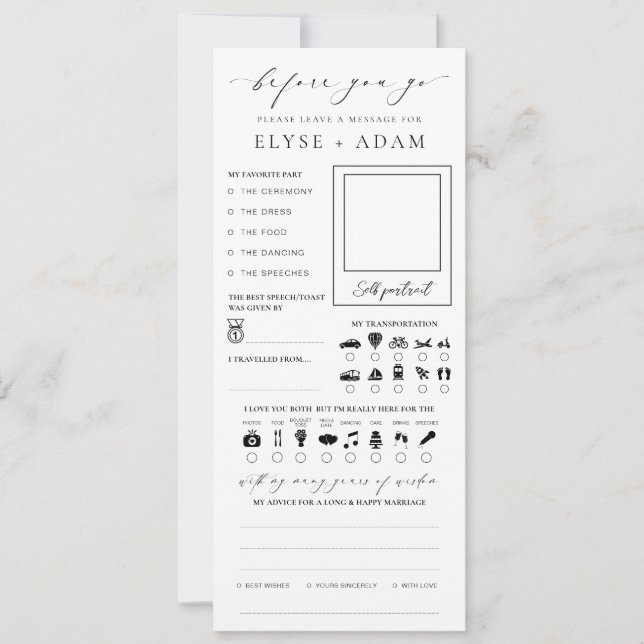 Ellesmere Minimalistisch Wedding Guest Book Card Einladung (Vorderseite)