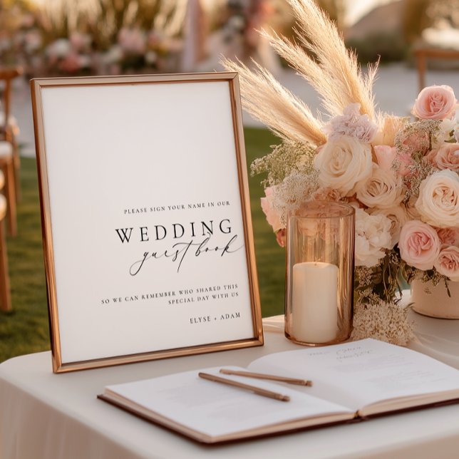Ellesmere Minimalistisch Wedding Guest Book Sign Poster (Von Creator hochgeladen)
