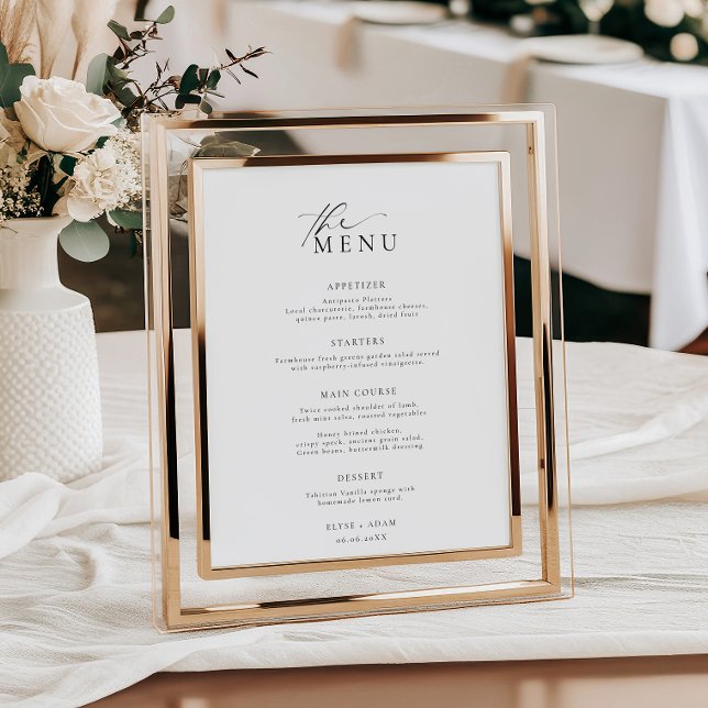 Ellesmere Minimalistisch Wedding Menu Poster (Von Creator hochgeladen)