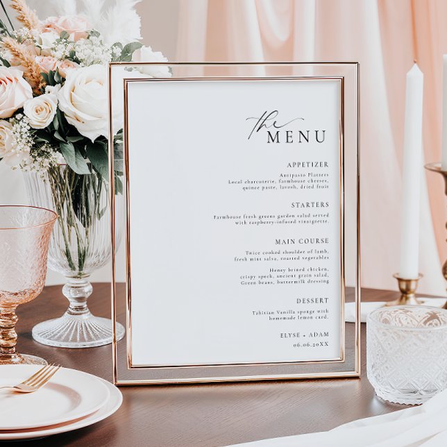 Ellesmere Minimalistisch Wedding Menu Poster (Von Creator hochgeladen)