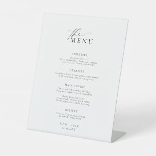 Ellesmere Minimalistisch Wedding Menu Sockelschild