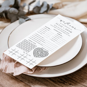 Ellesmere Minimalistisch Wedding Quiz und Menükarte