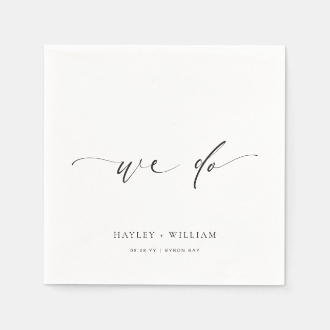 Ellesmere Minimalistisch Wedding We Do Serviette (Vorderseite)