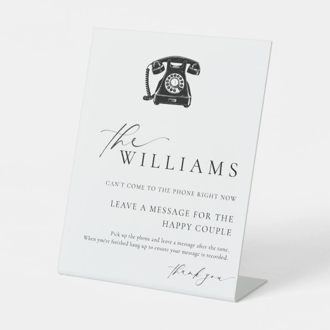 Ellesmere Modern Minimal Audio Guestbook Sockelschild (Vorderseite)