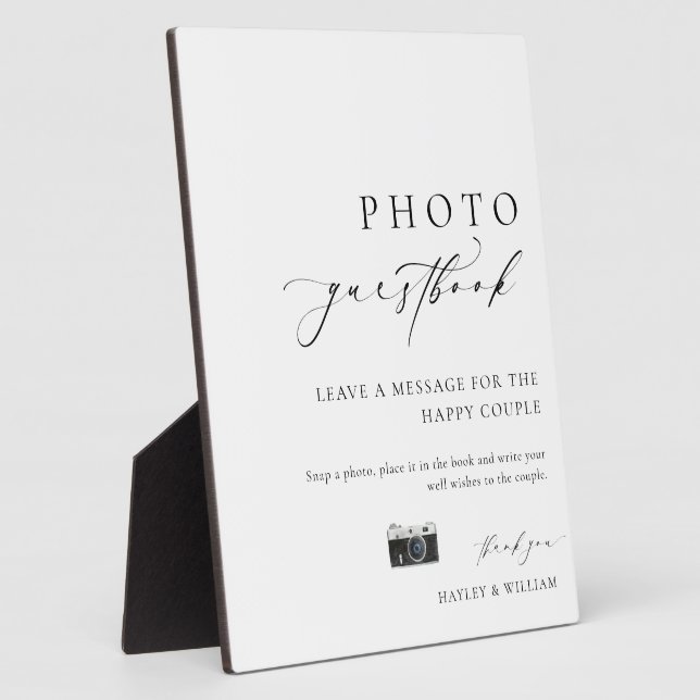 Ellesmere Modern Minimal Foto Gästebuchunterschrif Fotoplatte (Seite)