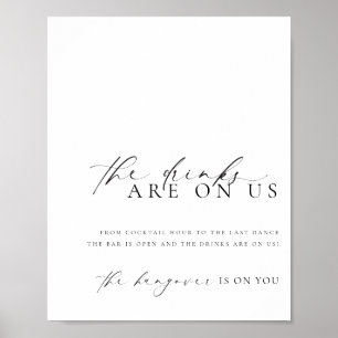 Ellesmere Modern Minimal Open Bar Menü Schild