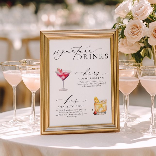 Ellesmere Modern Minimal Signature Drinks Schild (Von Creator hochgeladen)