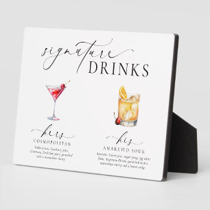 Ellesmere Moderne Minimal Signature Drinks Zeichen Fotoplatte
