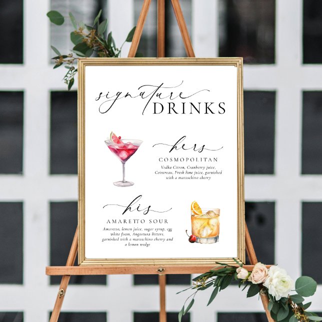 Ellesmere Moderne Minimal Signature Drinks Zeichen Poster (Von Creator hochgeladen)