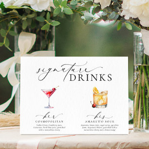 Ellesmere Moderne Minimal Signature Drinks Zeichen Poster