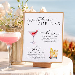 Ellesmere Moderne Minimale Signatur-Drinks-Schrift Poster