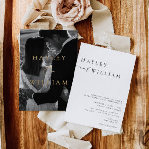 Ellesmere Moderne Minimalistische Hochzeit Folieneinladung