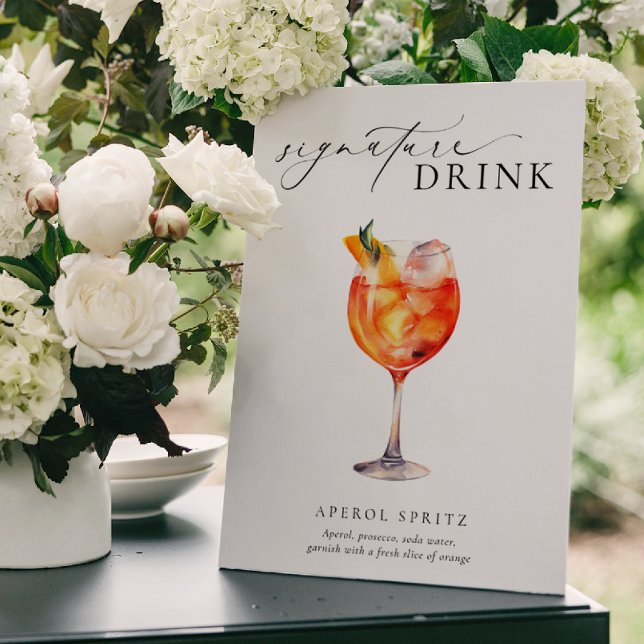 Ellesmere Modernes Minimal Signature Drink Zeichen Poster (Signature Drinks Sign)