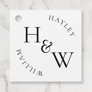Ellesmere Monogram-Gastgeschenk Hochzeit Geschenkanhänger