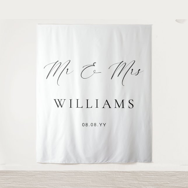 Ellesmere Mr. and Mrs Wedding Backdrop Wandteppich (Vorderseite)