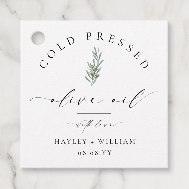 Ellesmere Olivenöl Geschenkanhänger (Vorderseite)