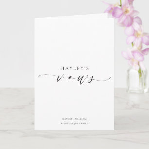 Ellesmere Personalisiert Name Vows Wedding Card Karte