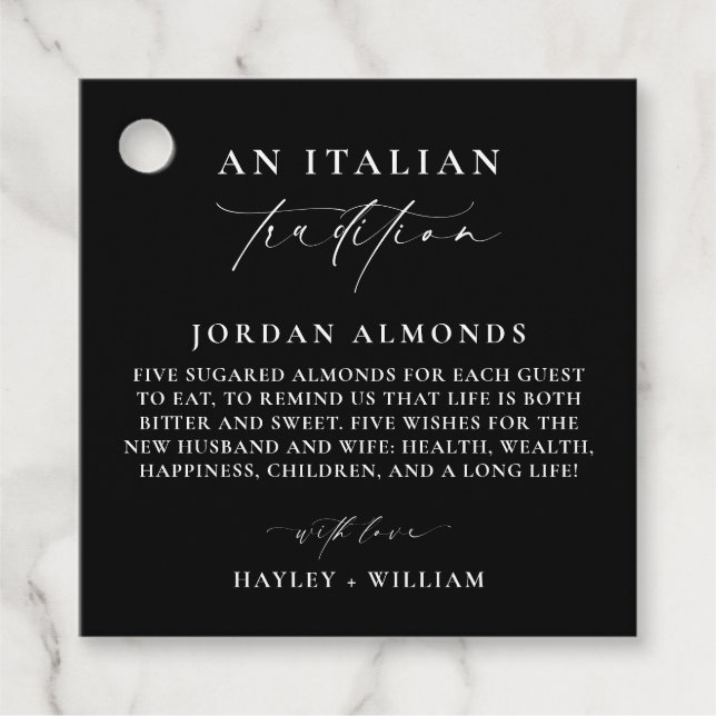 Ellesmere Schwarze Italienische Tradition Sugared  Geschenkanhänger (Vorderseite)