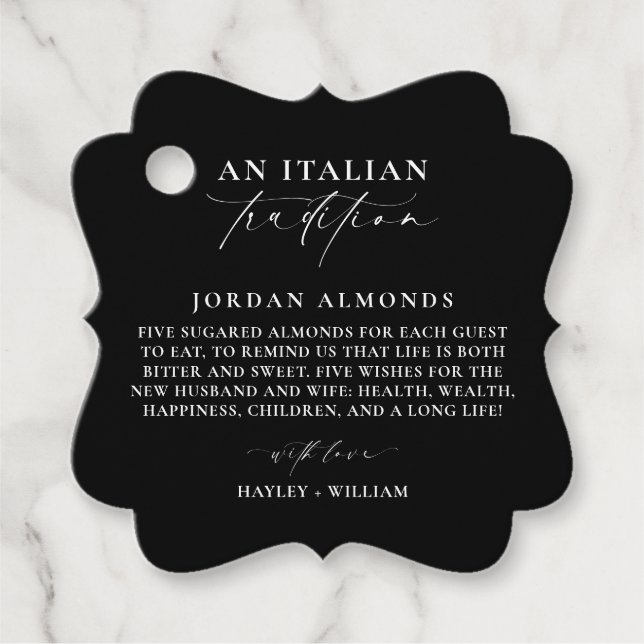 Ellesmere Schwarze Italienische Tradition Sugared  Geschenkanhänger (Vorderseite)