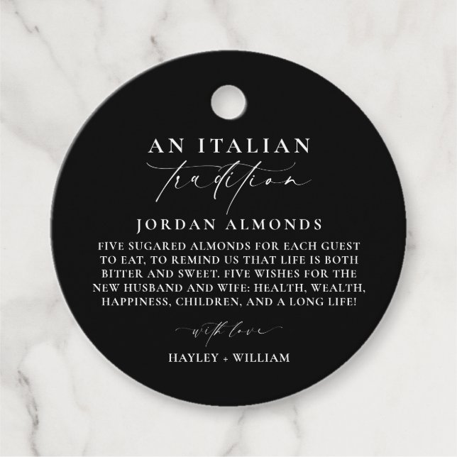 Ellesmere Schwarze Italienische Tradition Sugared  Geschenkanhänger (Vorderseite)