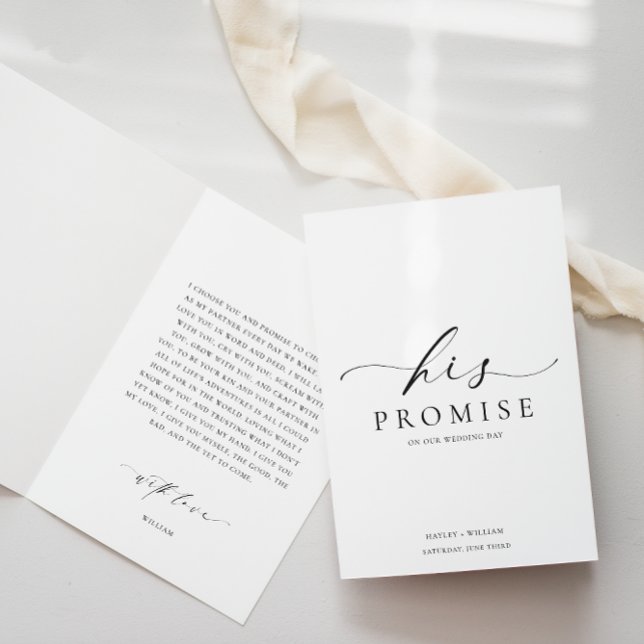 Ellesmere, sein Versprechen Buchhochzeitskarte Karte (His promise Vows Book Ellesmere )