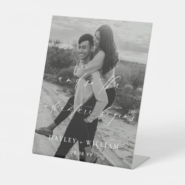 Ellesmere und so beginnt das Abenteuer Hochzeit Sockelschild (Vorderseite)