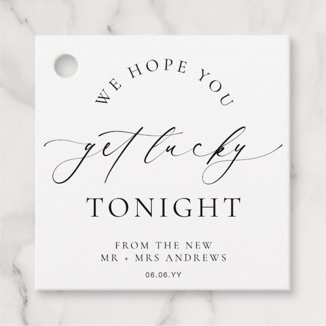 Ellesmere We Hope You Get Lucky Lotto Wedding Geschenkanhänger (Vorderseite)