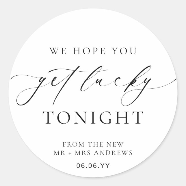 Ellesmere We Hope You Get Lucky Lotto Wedding Runder Aufkleber (Vorderseite)