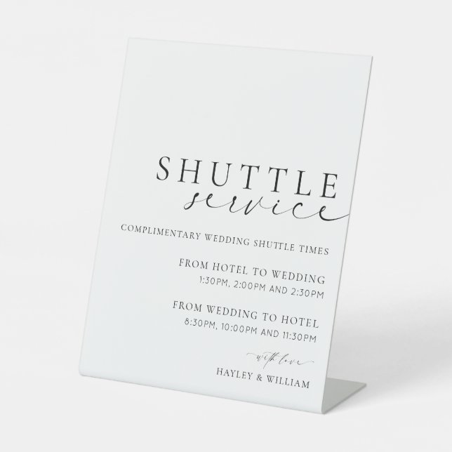 Ellesmere Wedding Venue Shuttleservice Sockelschild (Vorderseite)