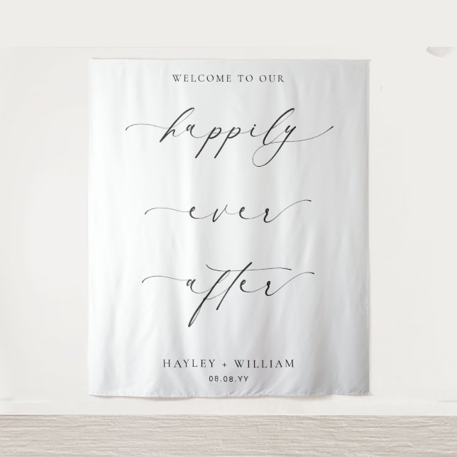 Ellesmere Willkommen glücklich je nach Hochzeit Wandteppich (Vorderseite)