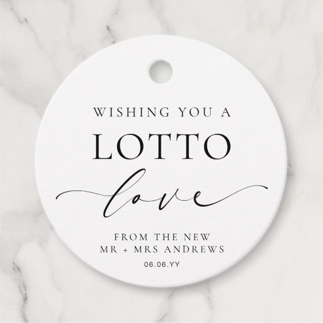 Ellesmere wünschen Ihnen eine Lotto-Liebe Hochzeit Geschenkanhänger (Vorderseite)
