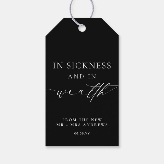 EllesmereIn Black Sickness Wealth Lottery Hochzeit Geschenkanhänger (Vorderseite)