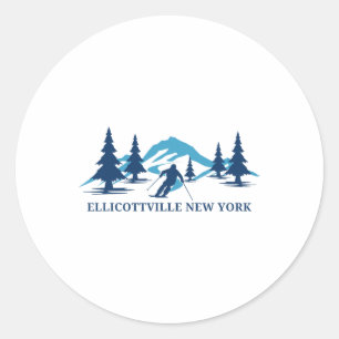Ellicottville New York Skigebiet Skifahren Skifahr Runder Aufkleber