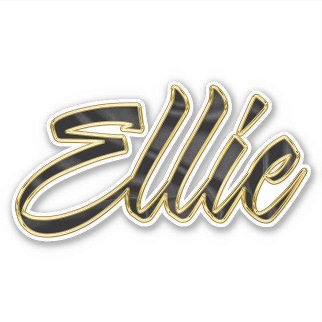 Ellie black gold Lettering Aufkleber Sticker (Vorderseite)