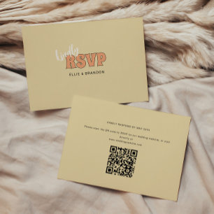 ELLIE Einfacher Retro- & Fetter QR-Code zur Hochze RSVP Karte