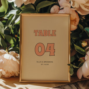 ELLIE Minimalistische Retro-Typografie-Hochzeit Tischnummer