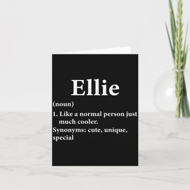 Ellie Name Bedeutung  Karte (Vorderseite)