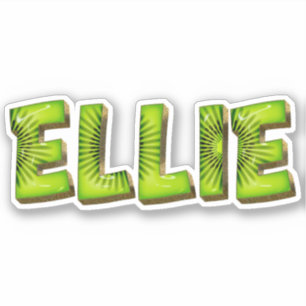 Ellie Name Kiwi Design Aufkleber Sticker
