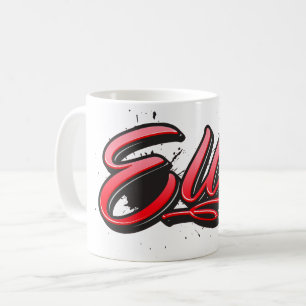 Ellie red Heart Graffiti Tasse Kaffeetasse