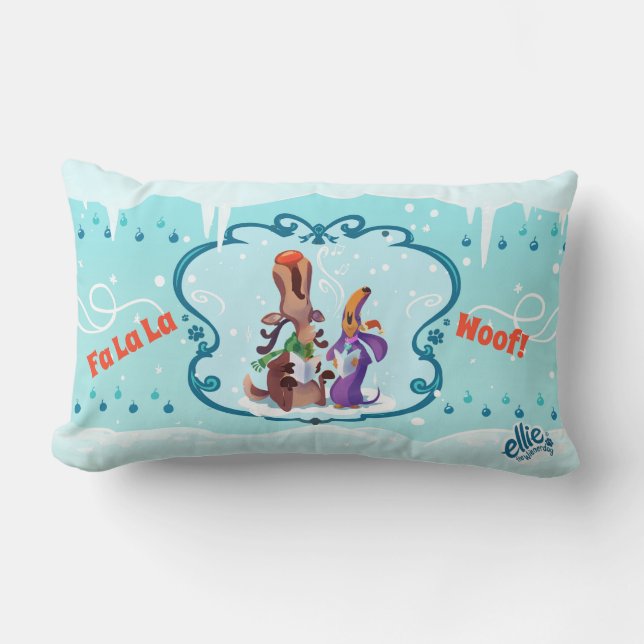 Ellie the Wienerdog® WeenDeer Holiday Throw Kissen (Vorderseite)