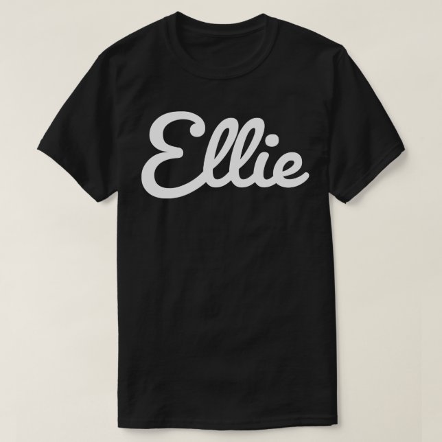Ellie Typografie White Curry Script T-Shirt (Design vorne)